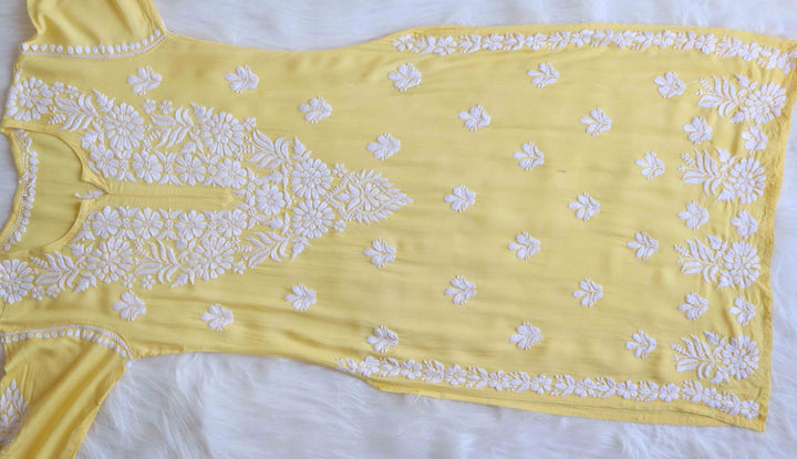 Haya Pastel Yellow Rayon Kurta Pant set