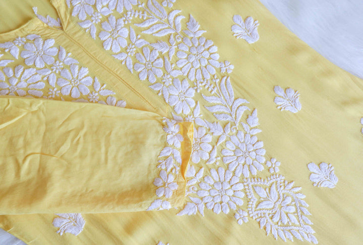 Haya Pastel Yellow Rayon Kurta Pant set