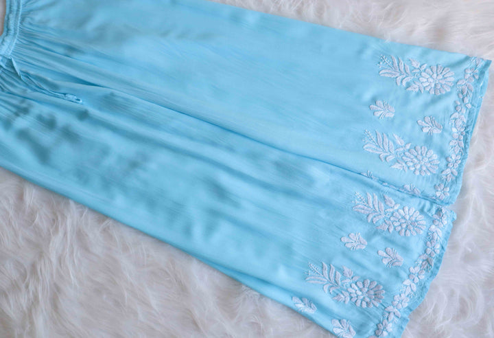 Haya Sky Blue Rayon Kurta Pant set