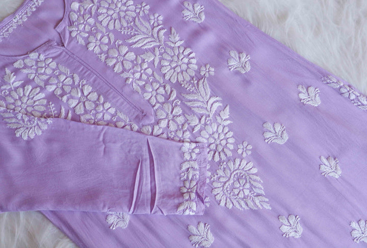 Haya Lavender Rayon Kurta Pant set