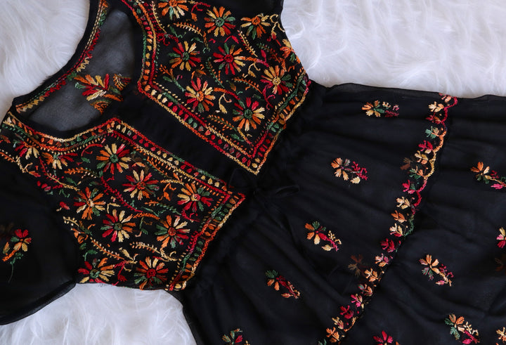 Black & Multi Georgette frock