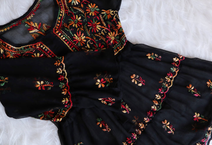 Black & Multi Georgette frock