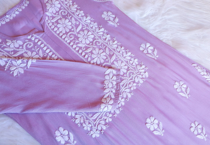 Zahrah Lavender Rayon Kurta Pant set