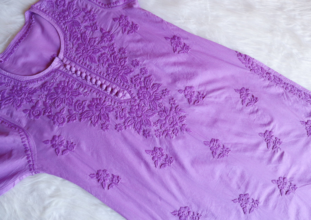 Aayat Purple Rose Cotton Kurta