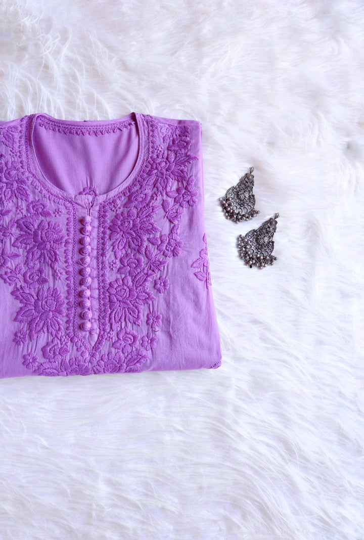 Aayat Purple Rose Cotton Kurta