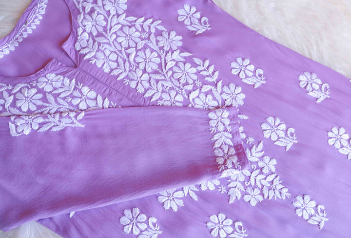 Zahrah Lavender Long Modal Kurta