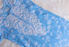 Farhaa Ice Blue Floral Long MulMul kurta