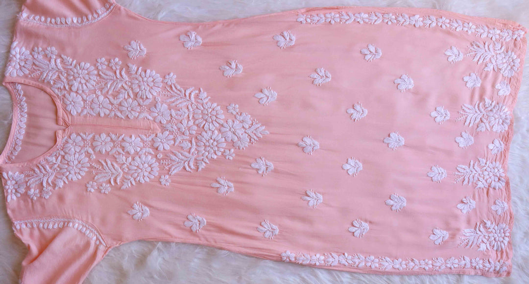 Haya Peach Rayon Kurta Pant set