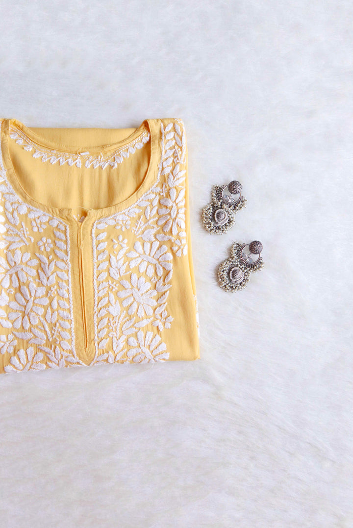 Yellow Long Rayon kurta