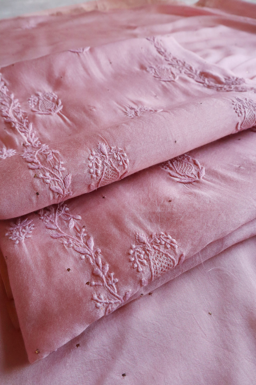 Tea Rose Muslin Silk Unstitched Kurta with dupatta