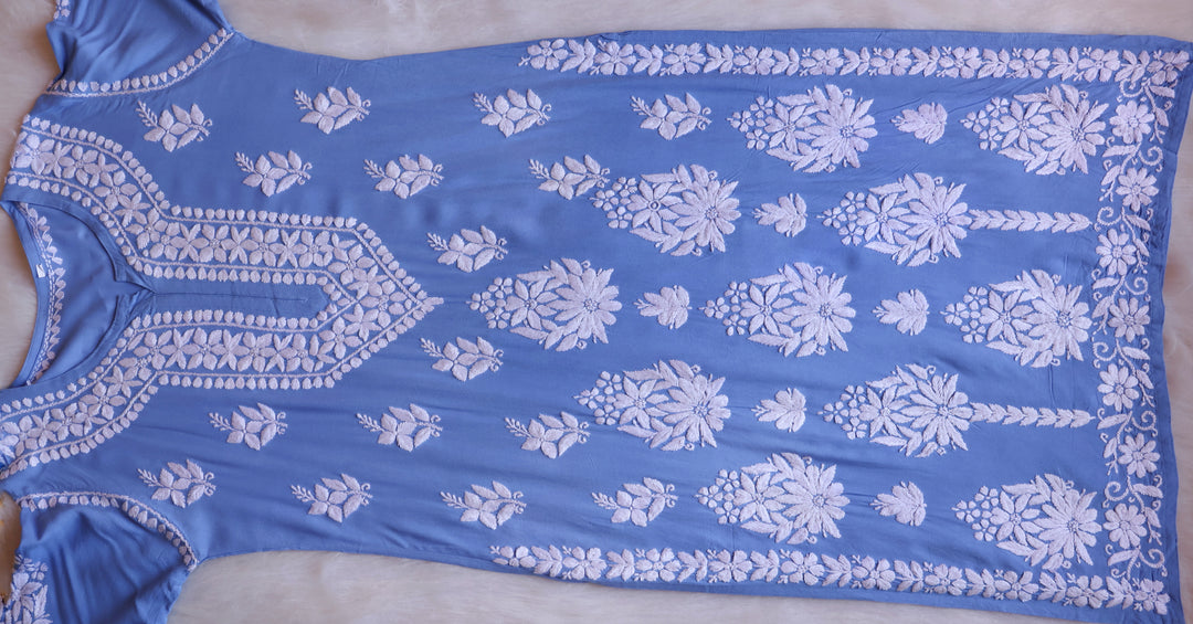 Amaara Ice Blue Rayon Kurta Set