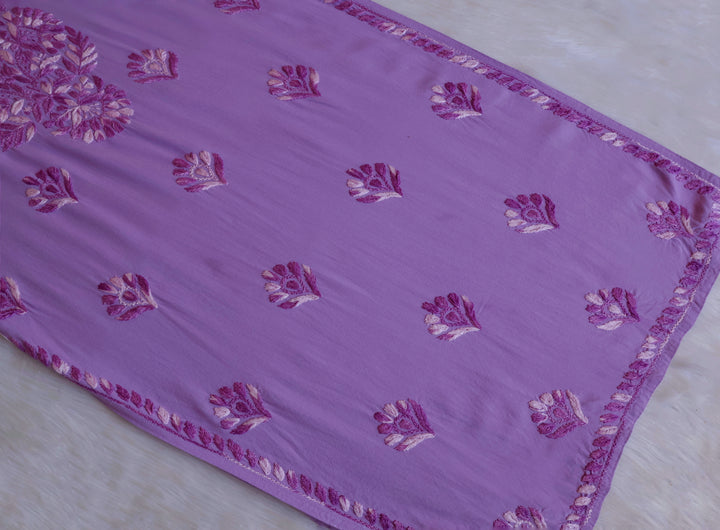 Nuresa Lavender Ombre Thread Long Rayon Kurta