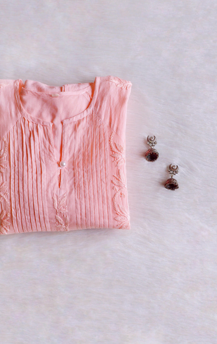 Noor Peach Pure Cotton Midi Dress