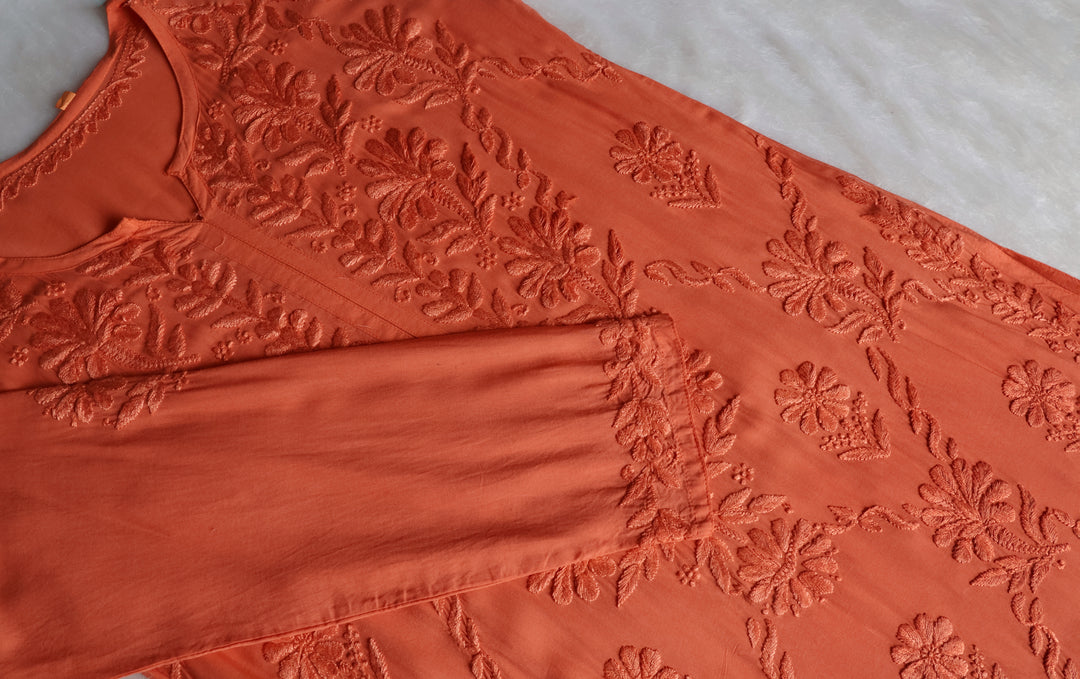 Alanah Saffron Long Modal Kurta