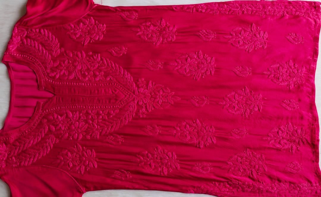 Mehr Deep Pink Modal Silk short top