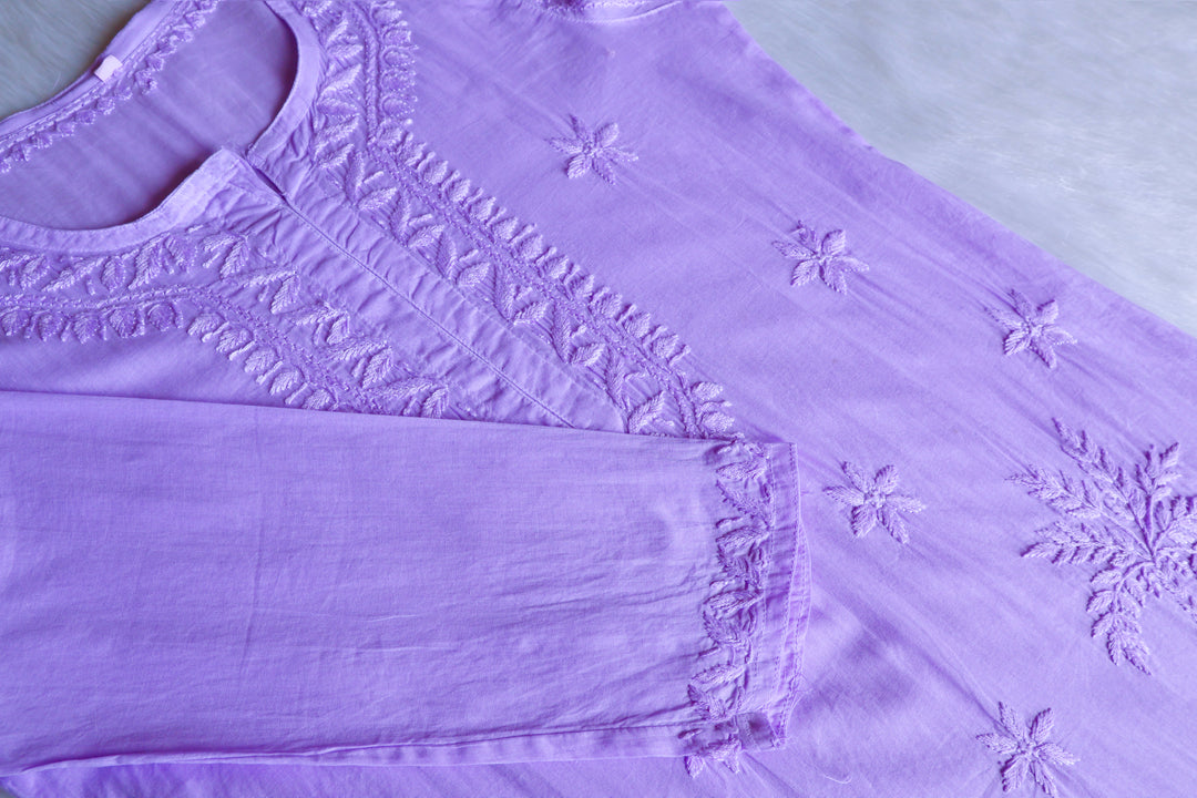 Heer Lavender Pure Cotton Kurta