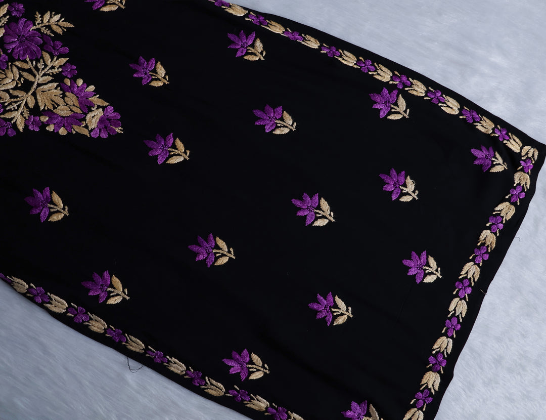 Gulaab Black, Purple & Beige Rayon Kurta Set