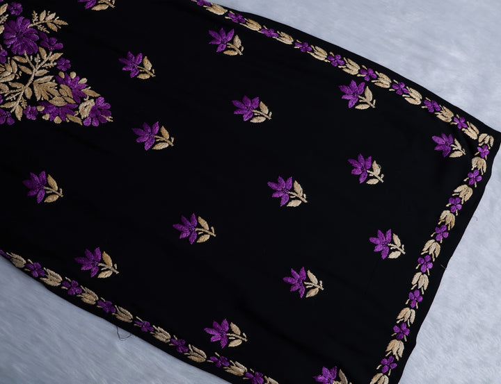 Gulaab Black, Purple & Beige Rayon Kurta Set