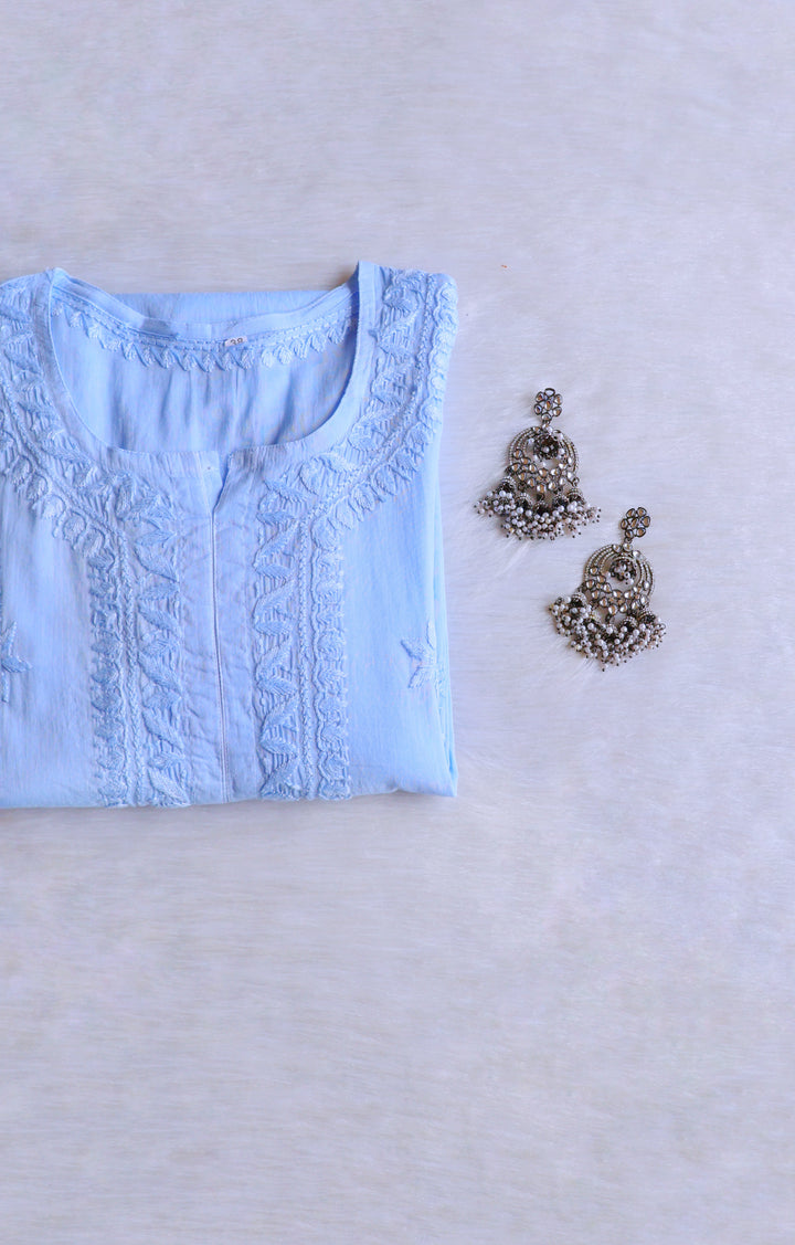 Heer Ice Blue Pure Cotton Kurta
