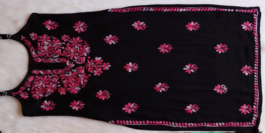 Sanam Black & Pink Noodle Strap 3 Piece Kurta set