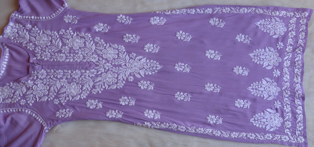 Benafsha Lavender Rayon Kurta Pant set