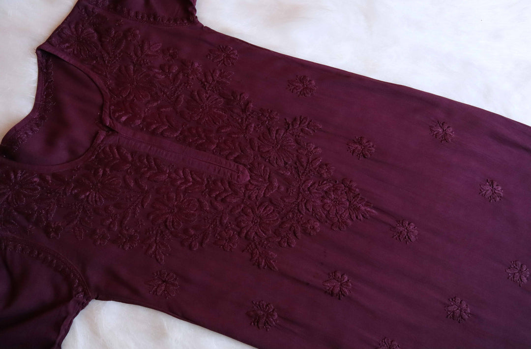 Farhaa Plum 2 piece Rayon set