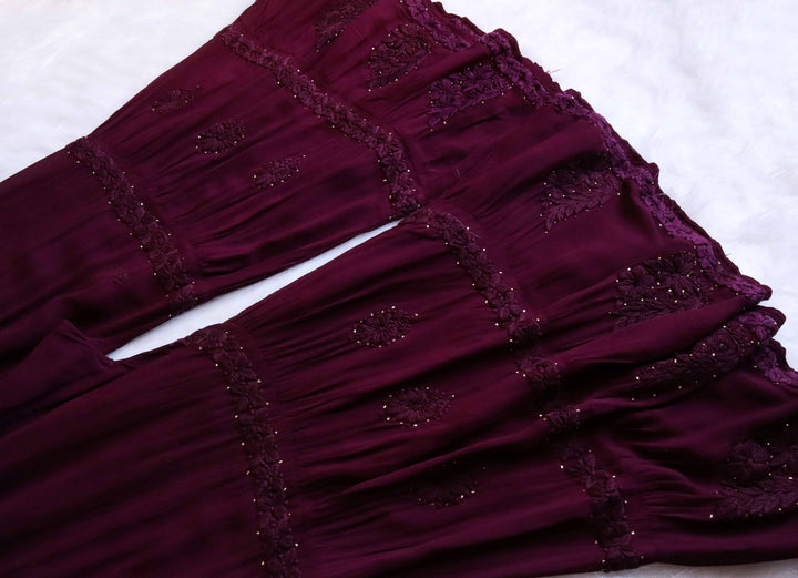 Zimra Premium Deep Purple Viscose Garara set