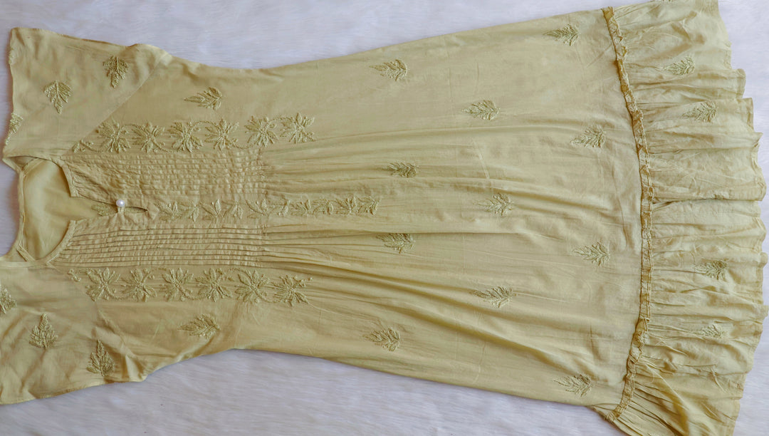 Noor Olive Green Pure Cotton Midi Dress