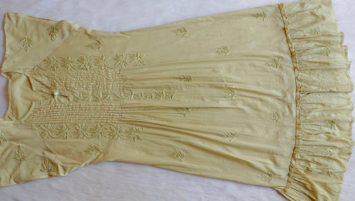 Noor Olive Green Pure Cotton Midi Dress