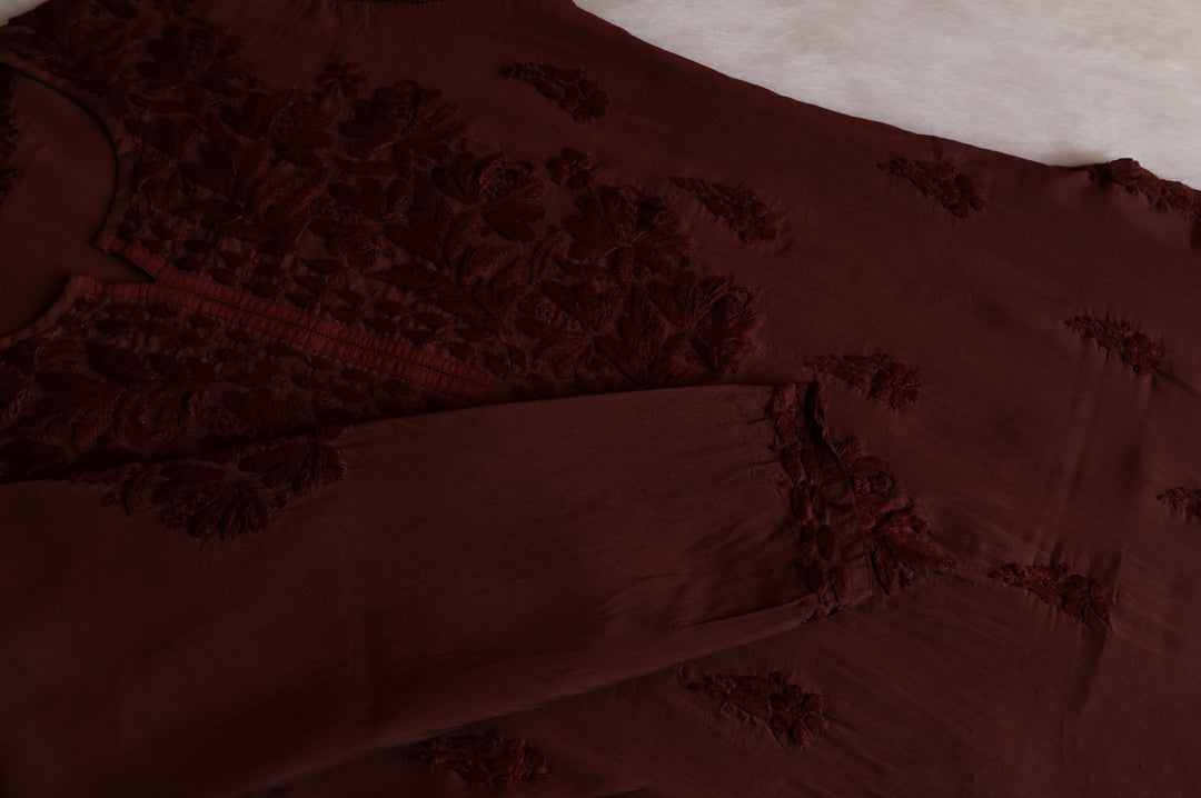 Alanah Chocolate Brown Chanderi Kurta