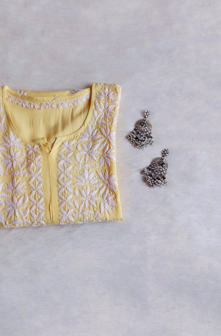 Haala Yellow Long Rayon Kurta