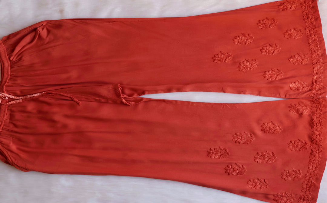 Iqra Rust Orange 2 piece Rayon set