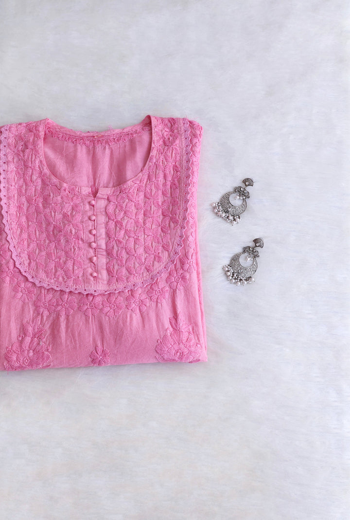 Jannat Baby Pink Short Chanderi Kurta