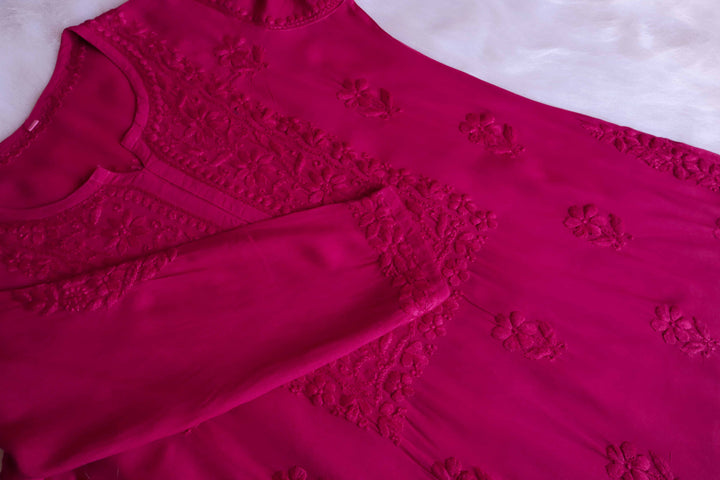 Aayat Deep Pink Rayon Kurta Pant set