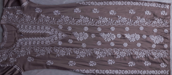 Zargul Grey Premium Chanderi Silk Kurta