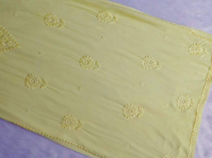 Alina Pastel Yellow Long Rayon Kurta