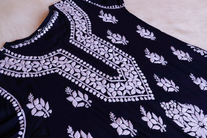 Amaara Navy Blue Rayon Kurta Set