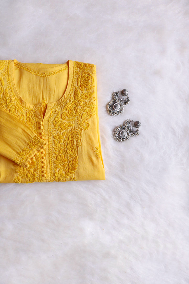 Gul Yellow Cotton Kurta