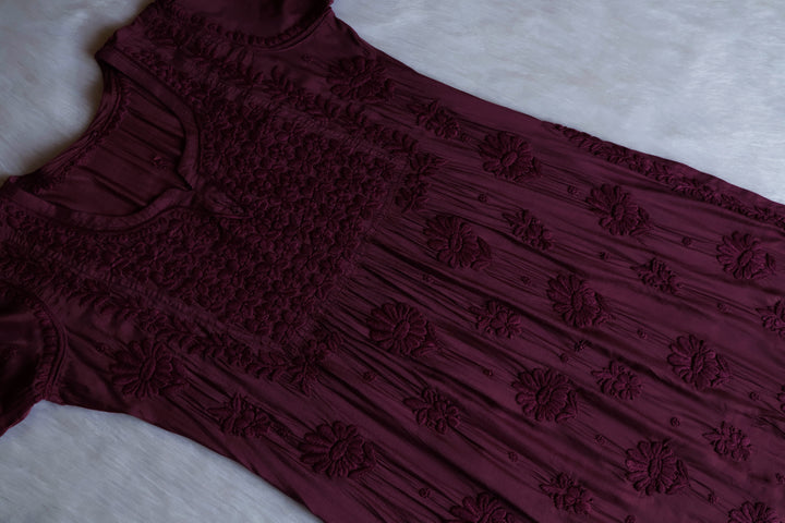 Hoor Deep Purple 10D Pure Muslin Kurta Set