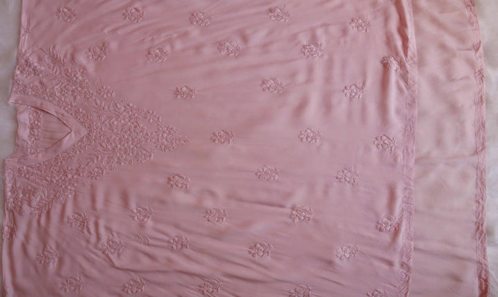 Sadiya Rose Beige Luxe Muslin Kaftan