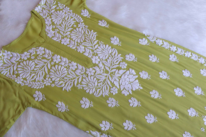 Ferisha Lime Green Long Modal Kurta