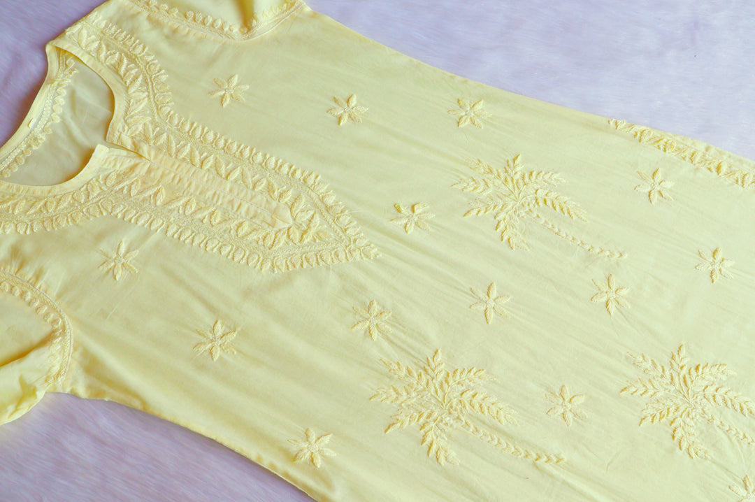 Heer Pastel Yellow Pure Cotton Kurta