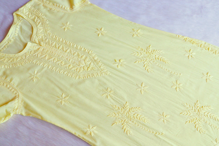 Heer Pastel Yellow Pure Cotton Kurta
