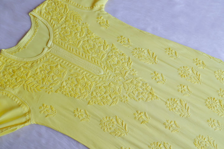 Alishba Lemon Yellow Scalloped Rayon set