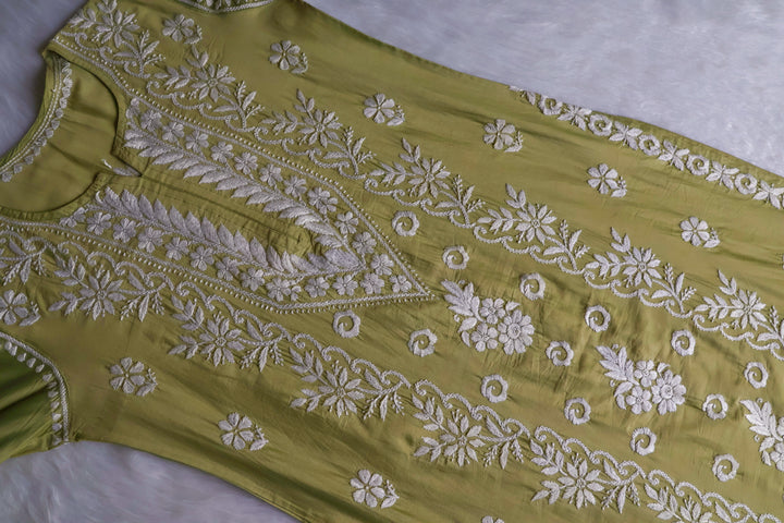 Zargul Green Premium Chanderi Silk Kurta