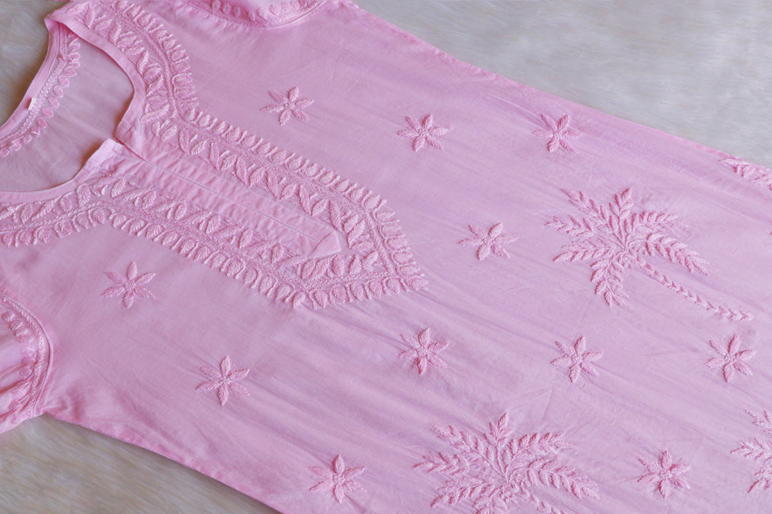 Heer Baby Pink Pure Cotton Kurta