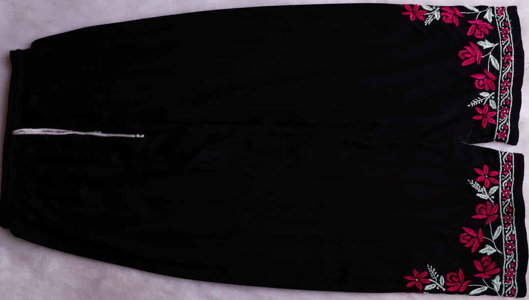 Gul Kashmiri Black & Deep Pink Modal Kurta Set
