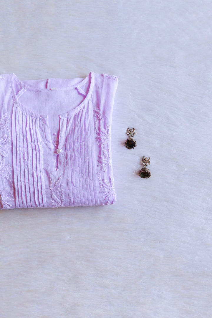 Noor Lavender Pure Cotton Midi Dress