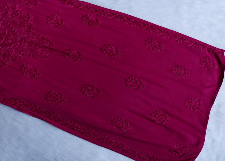 Duaa Deep Plum Long Ombre Rayon Kurta