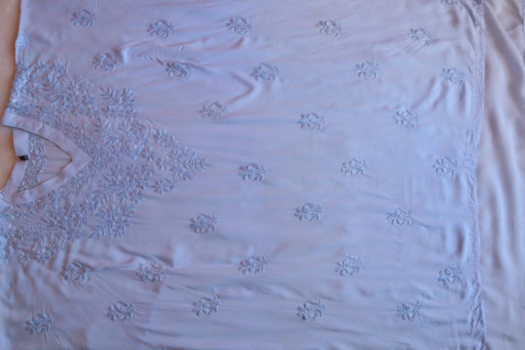 Sadiya Ice Blue Luxe Muslin Kaftan